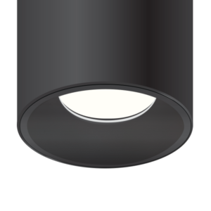 Close up on a cylindrical LED fixture.