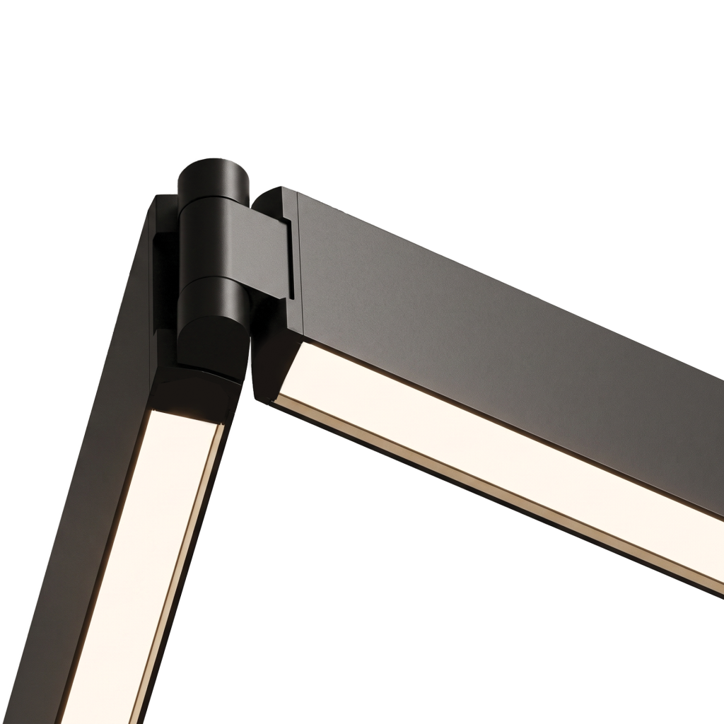 Two 1" wide linears linked by a rotating joint.