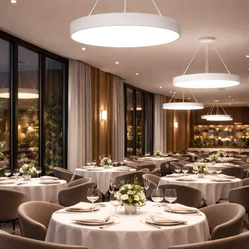 Elegant evening dining ambience