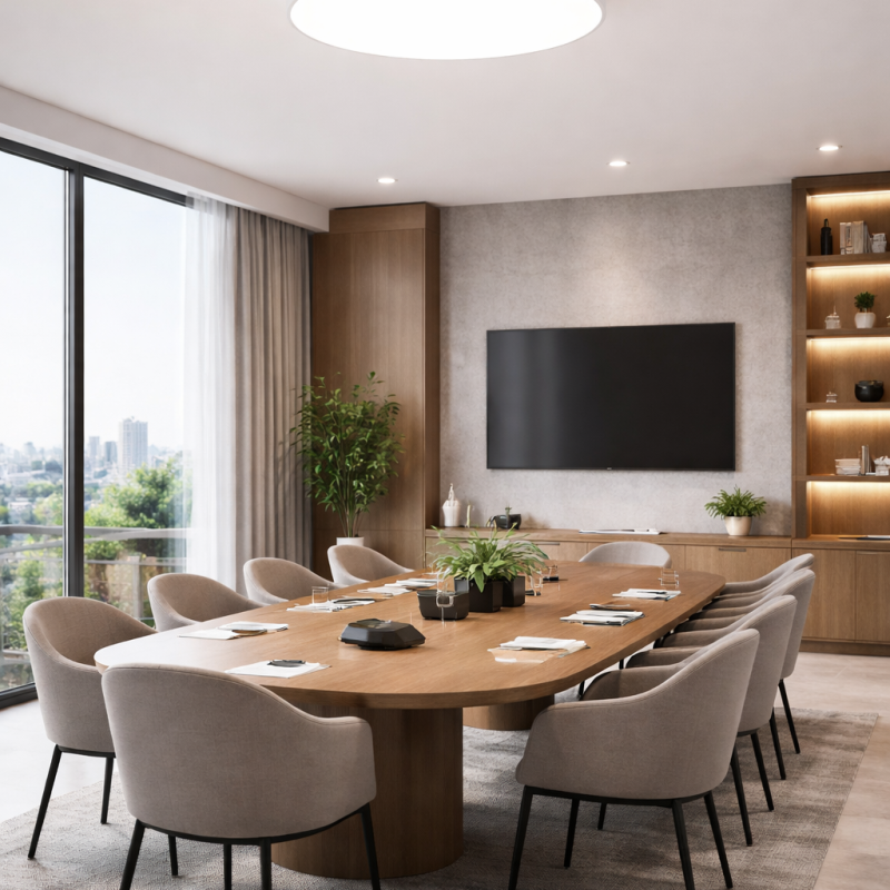 Modern office meeting room setup